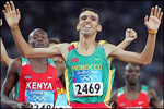 Hicham El Guerrouj winning the 1500m in Athens -Source:BBC