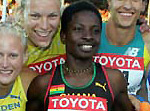 Ghanaian Margaret Simpson flanked by other competitors - Source: IAAF