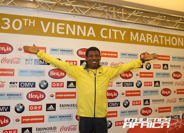 Haile Gebrselassie at the press conference in Vienna. Photo Credit: Giancarlo Colombo / photorun.net