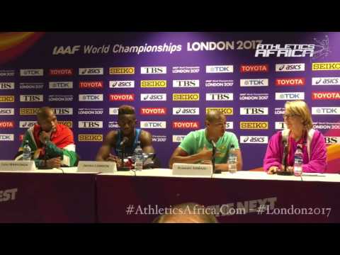 RSA's Luvo Manyonga and Ruswahl Samaai - Men Long Jump Podium Press Conference - London 2017 WCH